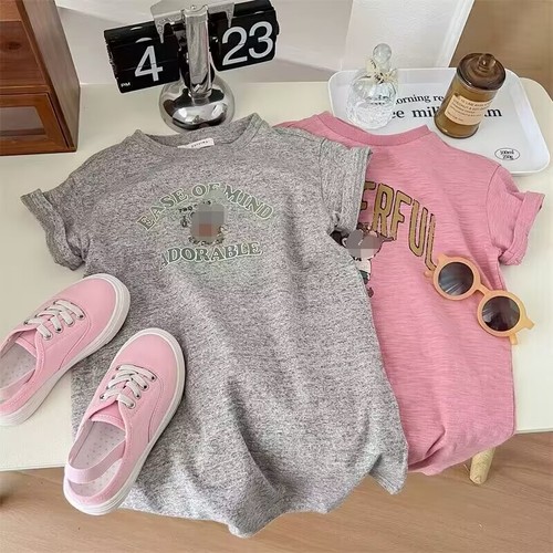 Girls dress summer 2024 new fashionable children's internet celebrity fashionable children's fashion t-shirt long skirt summer fashion trend