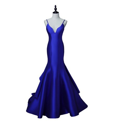 Europa y América del comercio exterior Amazon AliExpress deseo nuevo elegante simple Correa fishtail satén vestido de noche se puede personalizar