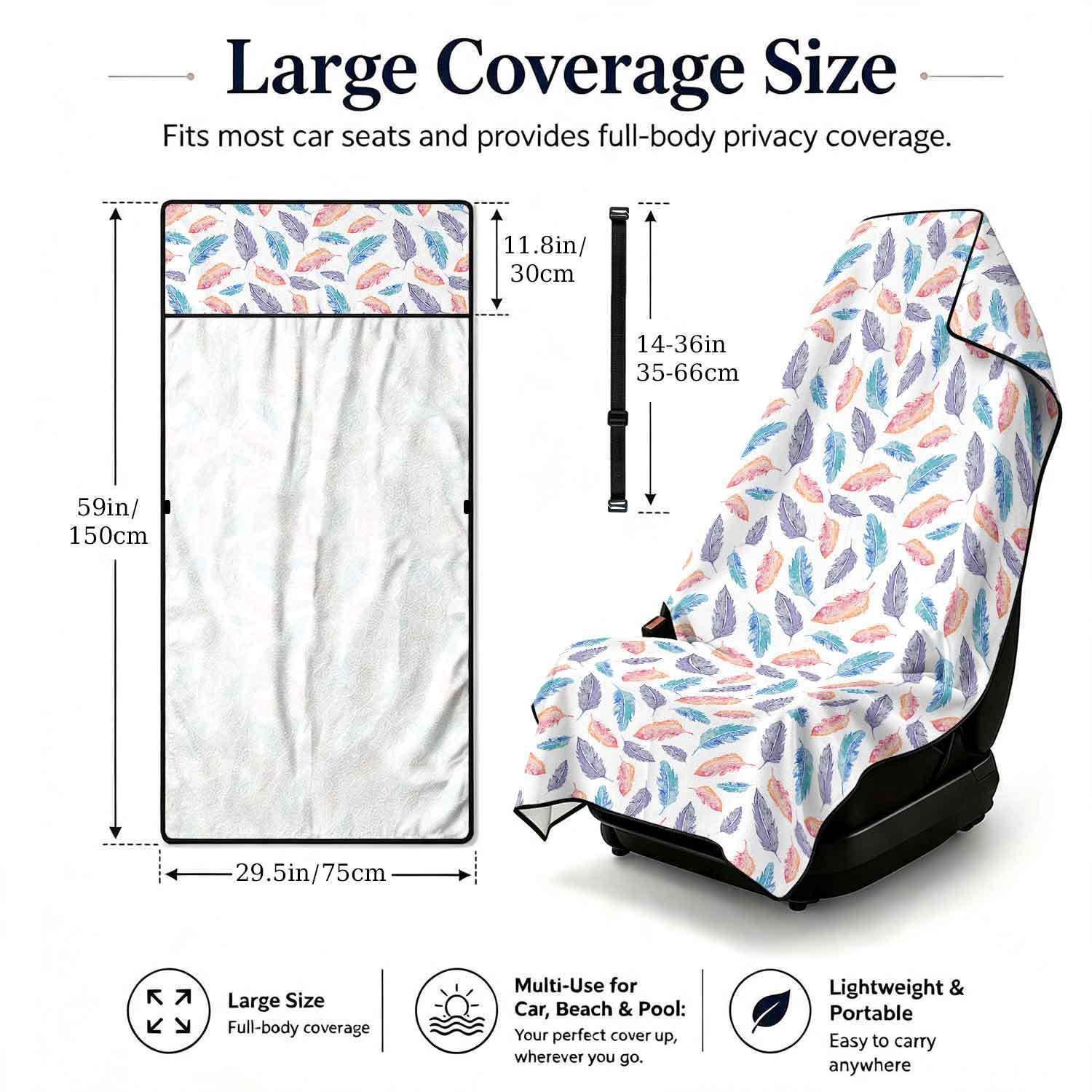 Geometric Bath Towel Car Seat Cover 2-in-1 Microfiber Outdoor Beach Car Dual-Use Universal Seat Cushion