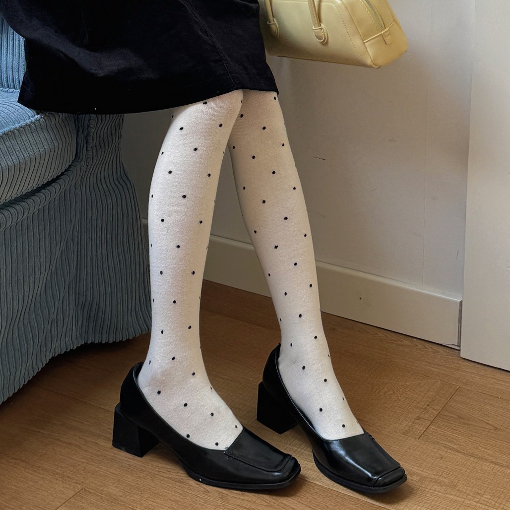 Ioulor Retro Polka Dot Pantyhose Sweet Girl Fashionable Aerobic Cotton Leggings Slimming Look Versatile Pantyhose Wholesale