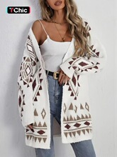 I 15348 Fashion Loose Print Wool Coat ӡ��ë������ �羳���l
