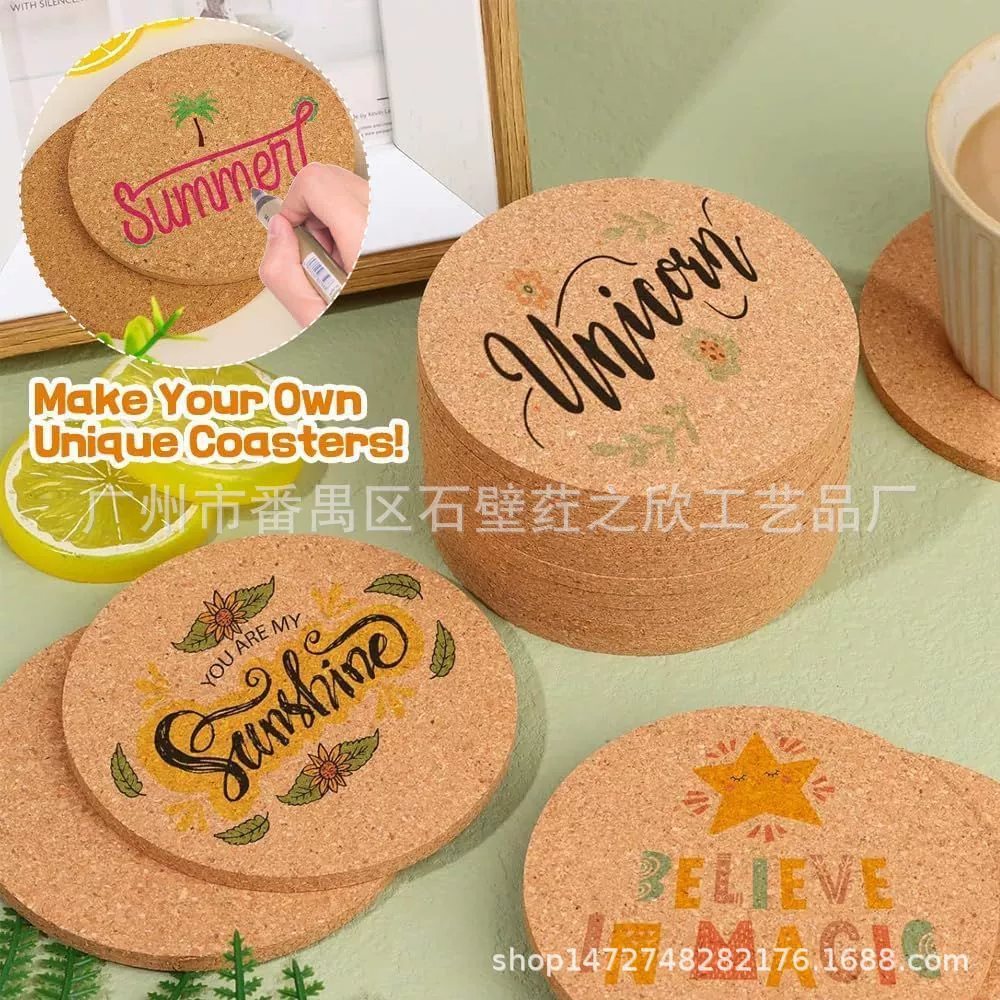 Индивидуальный кросс-бордерный изоляционный коврик для автомобиля, подставка для кофе, скандинавский ретро-стиль, заготовка для подставки из пробки Amazon