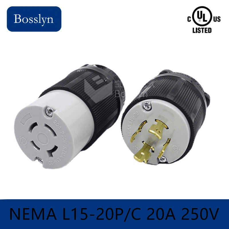 大量供应NEMA插头BL15-20P  5000W大功率美式插头UL认证