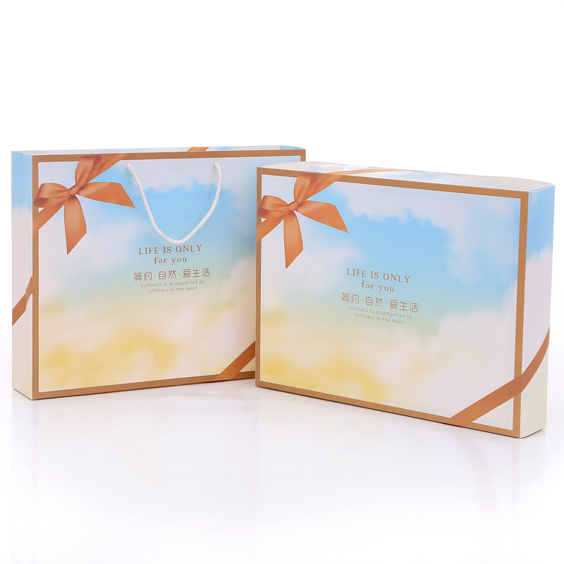 Caja vacía de toallas, toallas de baño, caja de regalo de boda, regalo de aniversario, bolsa de regalo, caja de embalaje personalizada 3 artículos