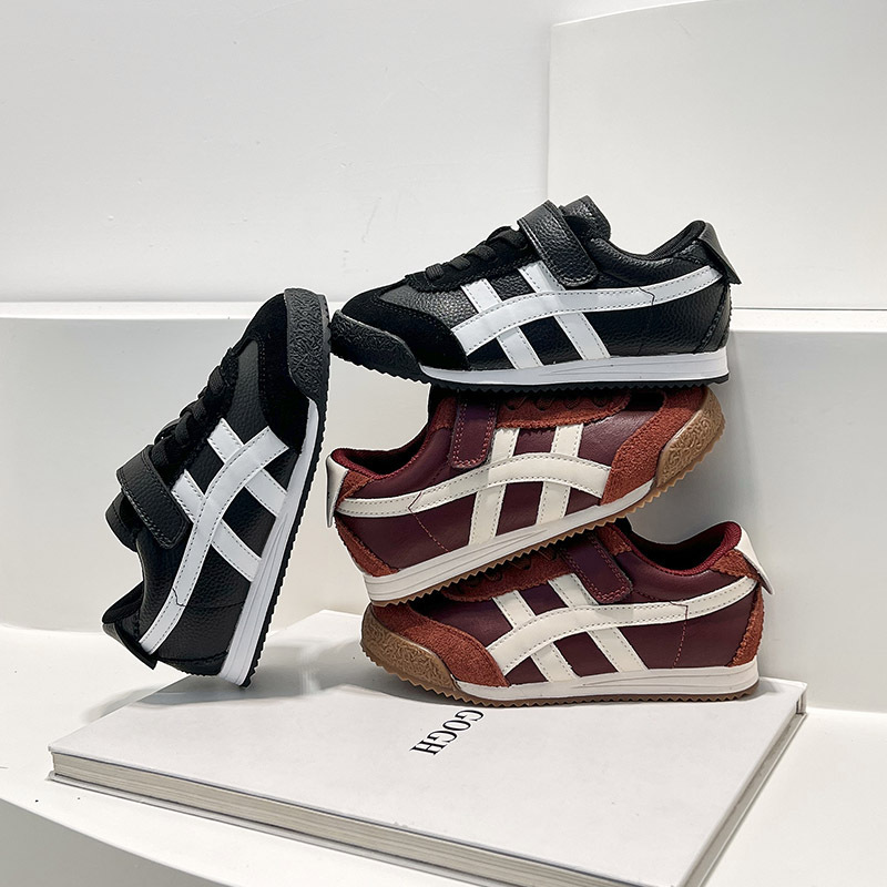 Children's Shoes 2025 Autumn New Style Velcro Boys' Shoes Baby Shoes Double Cotton Fleece-Lined Girls' Sports Trendy Style
