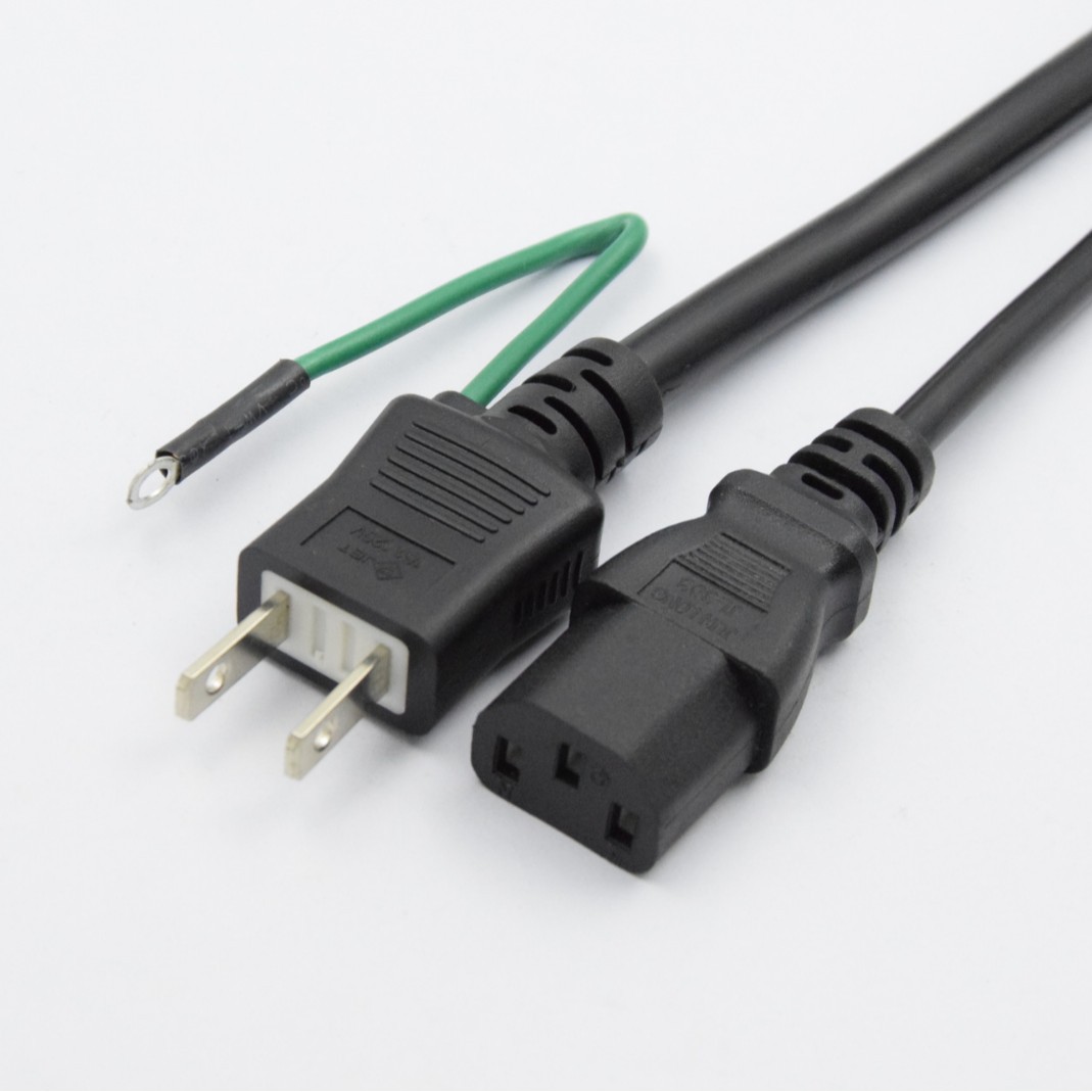 PSE认证日本插头电源线日本两插加地线