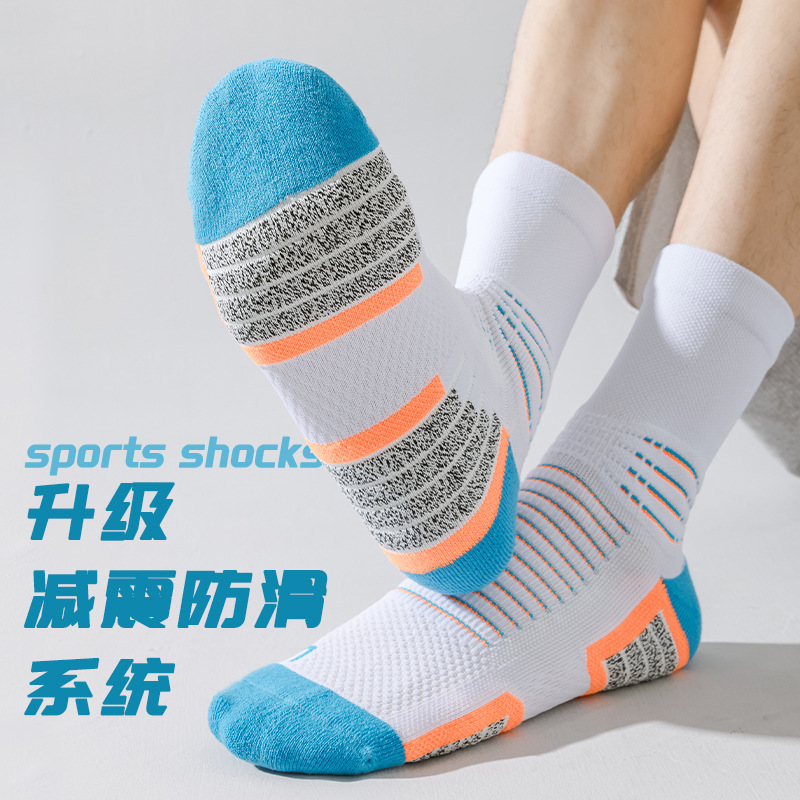Calcetines de baloncesto para hombres, calcetines de fútbol antideslizantes, calcetines de fútbol transpirables, primavera, toallas gruesas, calcetines deportivos al por mayor