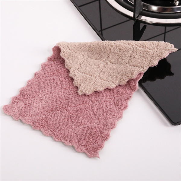 다이아몬드 모양의 흡수성 식기 세척 타월 타월 가정용 주방 식기 세척 천 양면 두꺼운 청소 타월