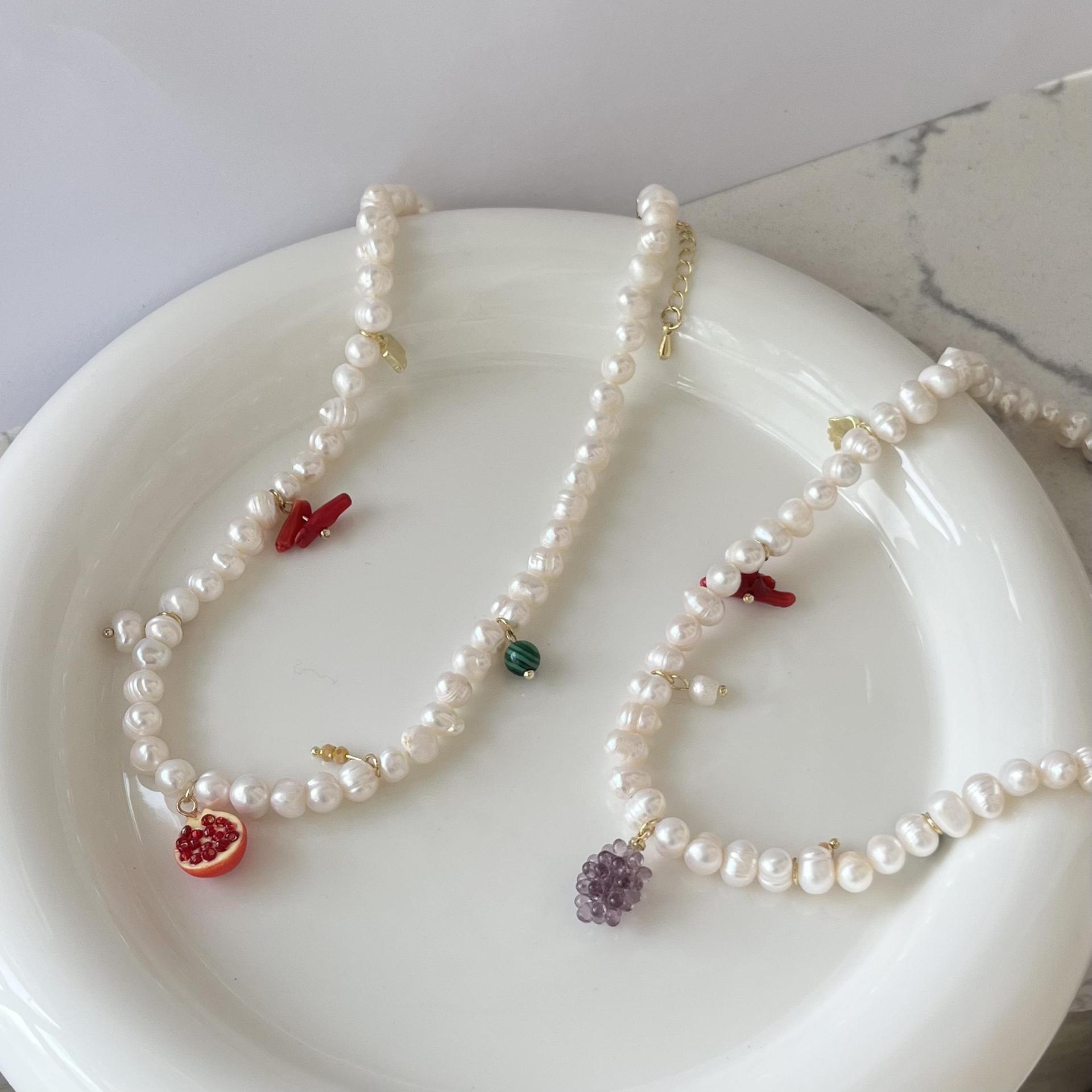 Womenu0027S Vacation Fruit Imitation Pearl Pearl Necklace Beaded