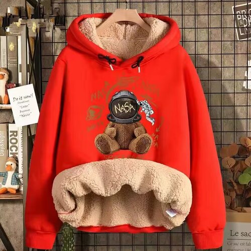 Lambskin Hooded Sweatshirt for Men - Autumn/Winter INSClose-fitting Trousers with Insulation and Warmth, Casual Outwear for Couples