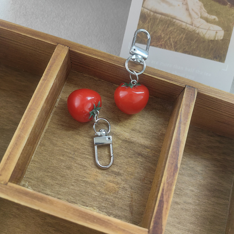 Tomato Keychain AirPods Protective Case Earphone Shell Pendant Creative Simulation Tomato Fruit Keychain Tomato Keychain AirPods Protective Case Earphone Shell Pendant Creative Simulation Tomato Fruit Keychain