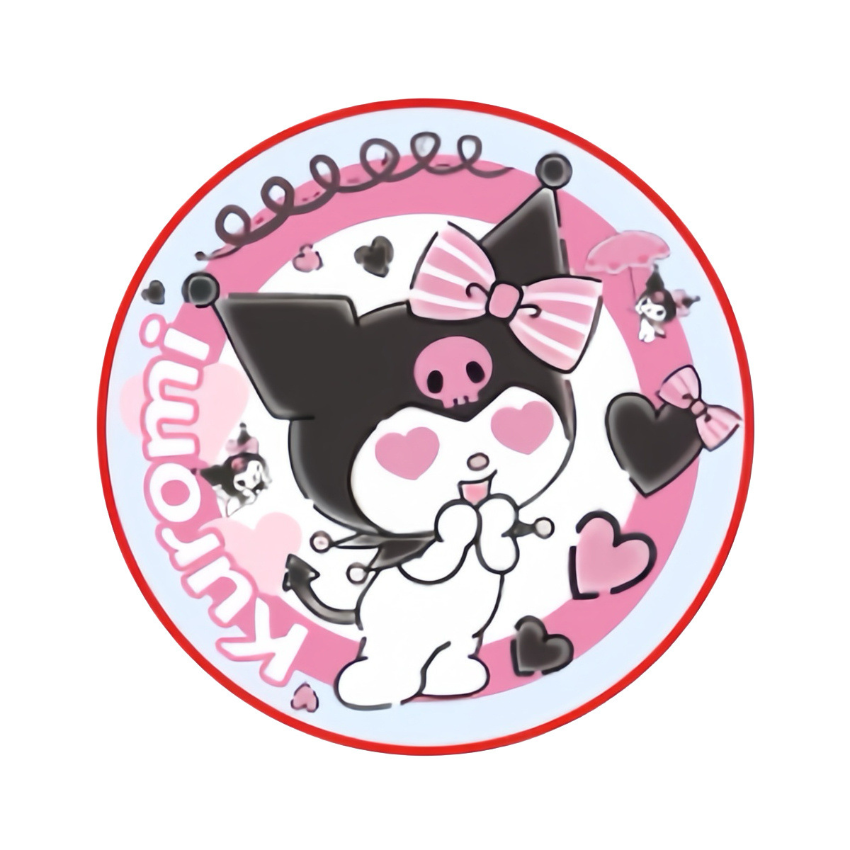 [Bolsa] dibujos animados Sanrio pequeño espejo redondo mini portátil de estaño espejo unilateral con espalda tarjeta espejo de bolsillo