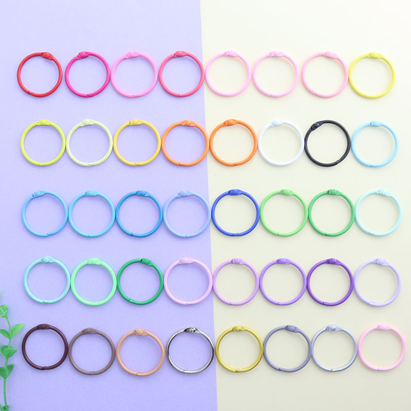 40 Colors 30mm Painted Key Ring Clamp Ring Outer Diameter Painted Book Ring Painted Ring Toy Doll Hanging Buckle Various Colors Hanging Ring