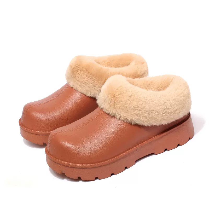 新款雪地靴女秋冬季短毛绒大码外穿防水保暖厚底踩屎感家用棉鞋