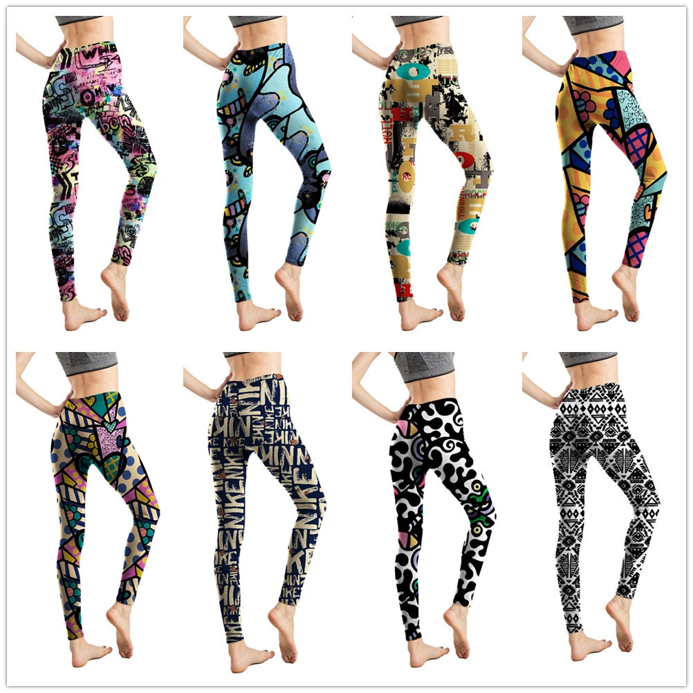 Л leggings из молочного шелка с принтом абстрактных букв, укорочённые брюки для женщин, цветы на ногах в европейском и американском стиле