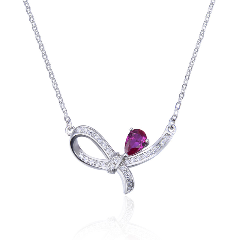 925 de plata esterlina arco collar de luz de las mujeres nicho de lujo diseño con incrustaciones de circón colgante Cadena de clavícula accesorios de alta calidad