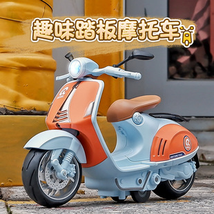 Mingyuan 1:10 simulation alloy Huili small sheep motorcycle with light music children's toy motorcycle model