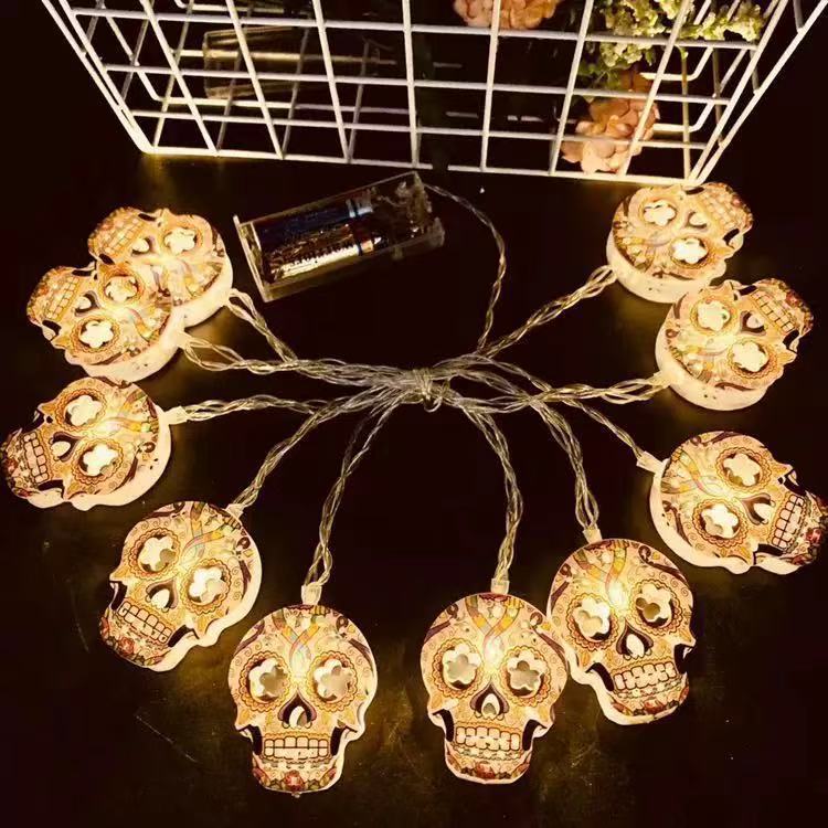 万圣节装饰led灯串鬼节布置幽灵南瓜小夜灯户外公园庭院氛围灯串|undefined
