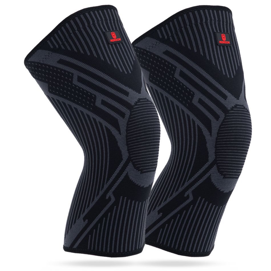 Rodilleras deportivas de verano para saltar la cuerda de nailon alargada para correr baloncesto para hombres y mujeres cubierta protectora profesional antideslizante para rodillas