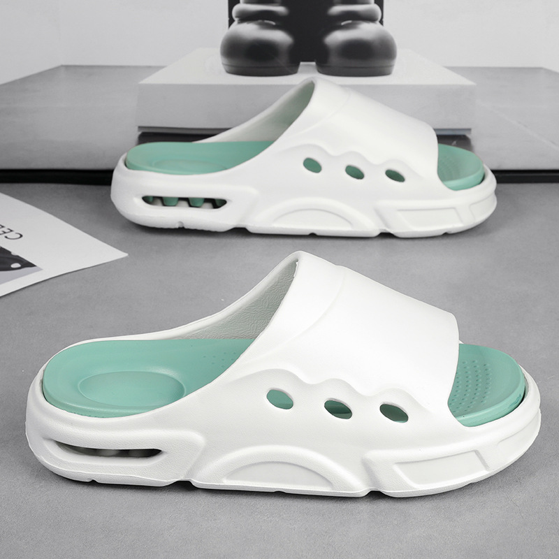 Chanclas de un solo estilo de verano para hombre, zapatillas de suela gruesa, suaves y cómodas, sandalias antideslizantes gruesas al aire libre, una pieza