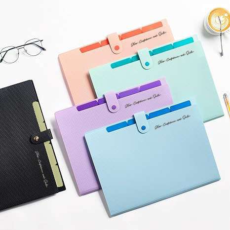 New Diamond Accordion Bag A4 Multi-Layer Classification 8-Grids Colorful Insert Folder Middle School Student Test Paper Storage File