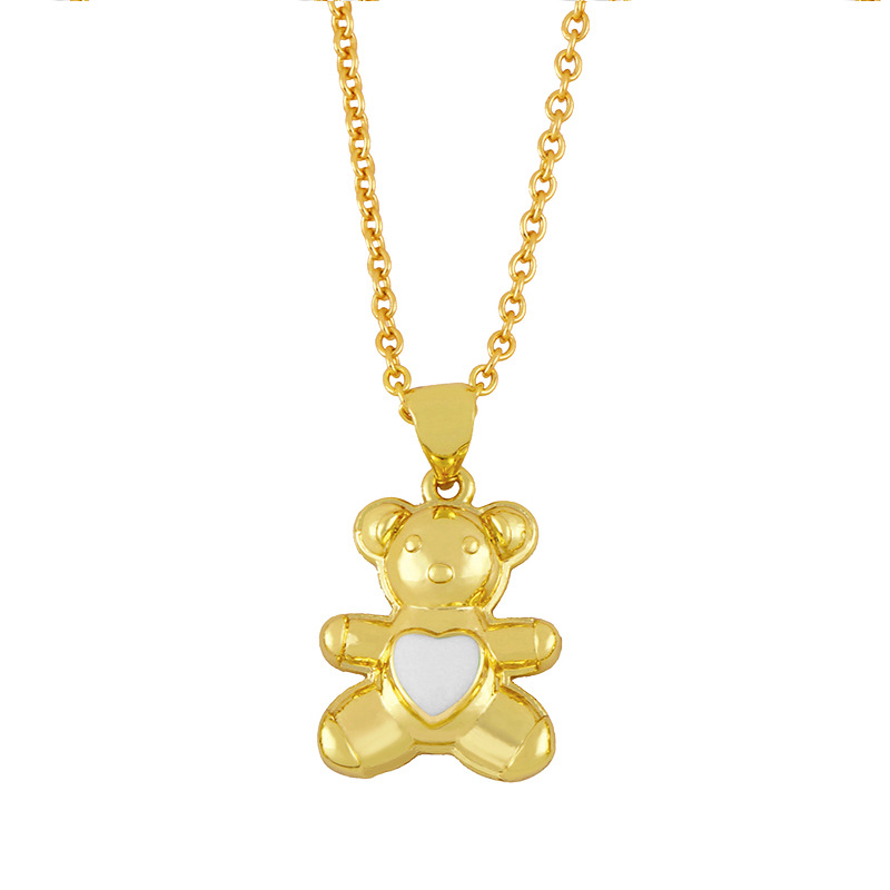 Nihaojewelry Dripping Oil Heart Shape Bear Necklace Wholesale Jewelry display picture 13