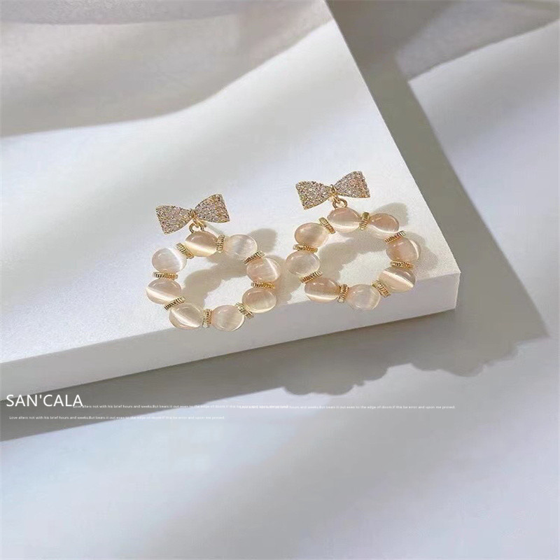 Wholesale Jewelry Elegant Modern Style Geometric Opal Opal Plating Inlay Drop Earrings display picture 5