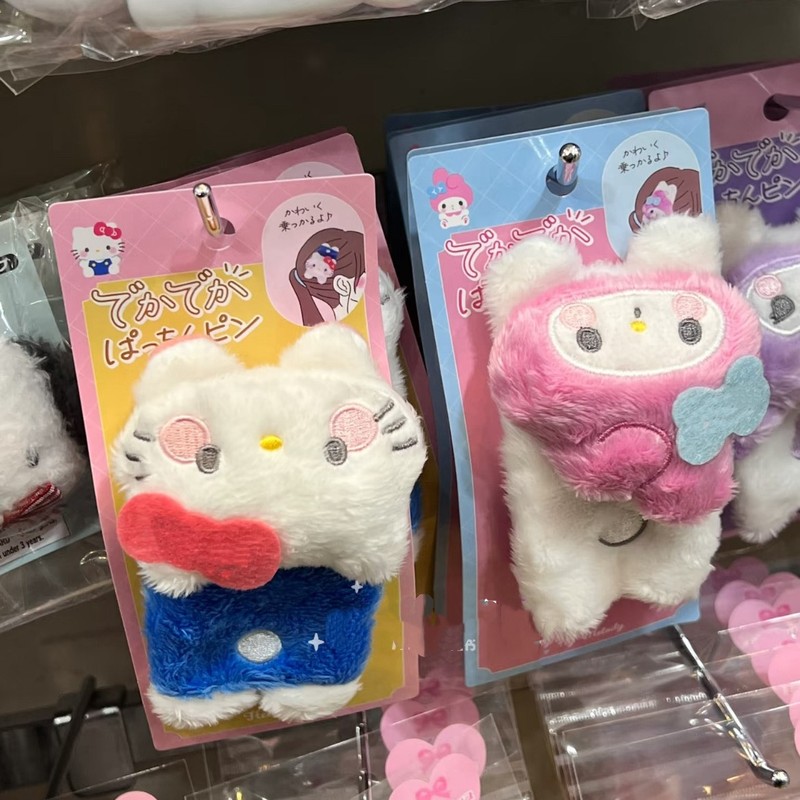 新しいかわいい漫画猫ぬいぐるみヘアピンカモノハシクリップ超かわいい人形サイドクリップ新しいサンリオ女性|undefined