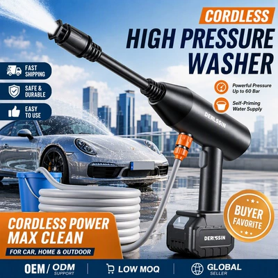 Dai Sheng wireless high-pressure car wash gun, a portable, rechargeable, lithium-battery-powered car washing machine, cleaning tool, wholesale from the manufacturer