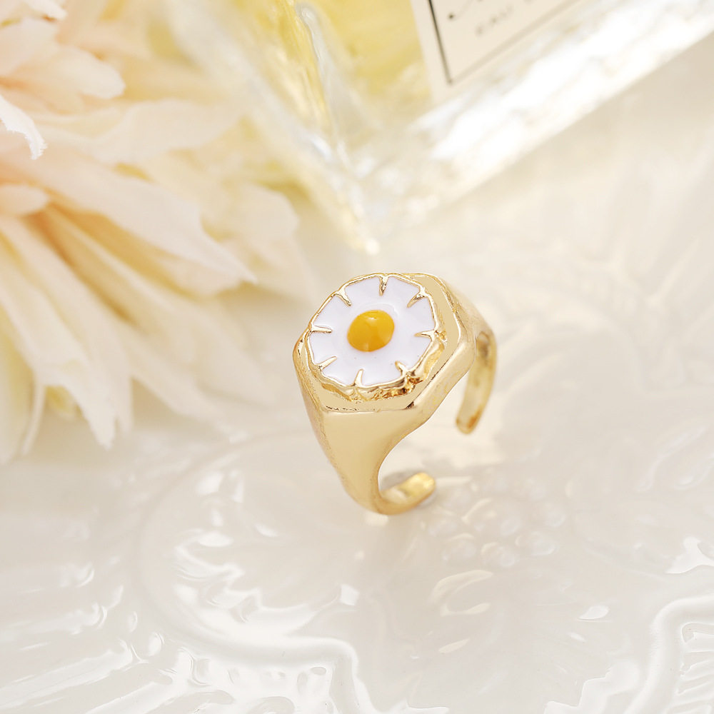 Wholesale Jewelry Retro Heart  Tulip Flower Ring Nihaojewelry display picture 8