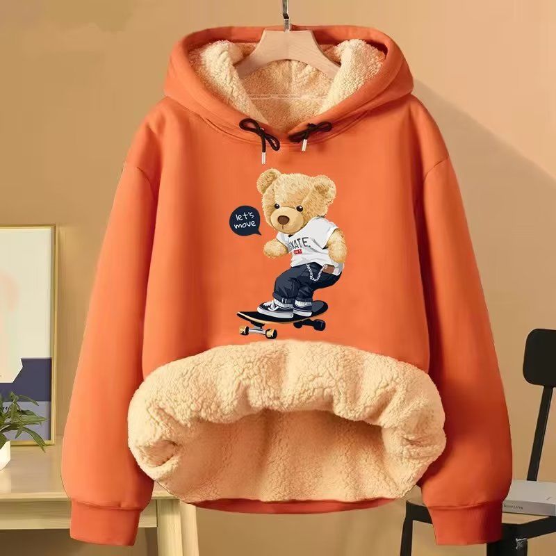 Damen Kapuzenpullover Aus Lammfell Für Paare Herbst Winter Mode_voghion.com