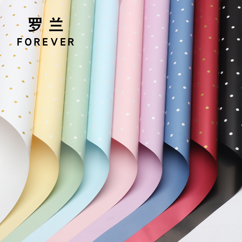 Roland Little Dots Ouya Paper Papel de envolver de flores Diy Regalo Bronceado Ramo de flores Papel de flores Material de floristería