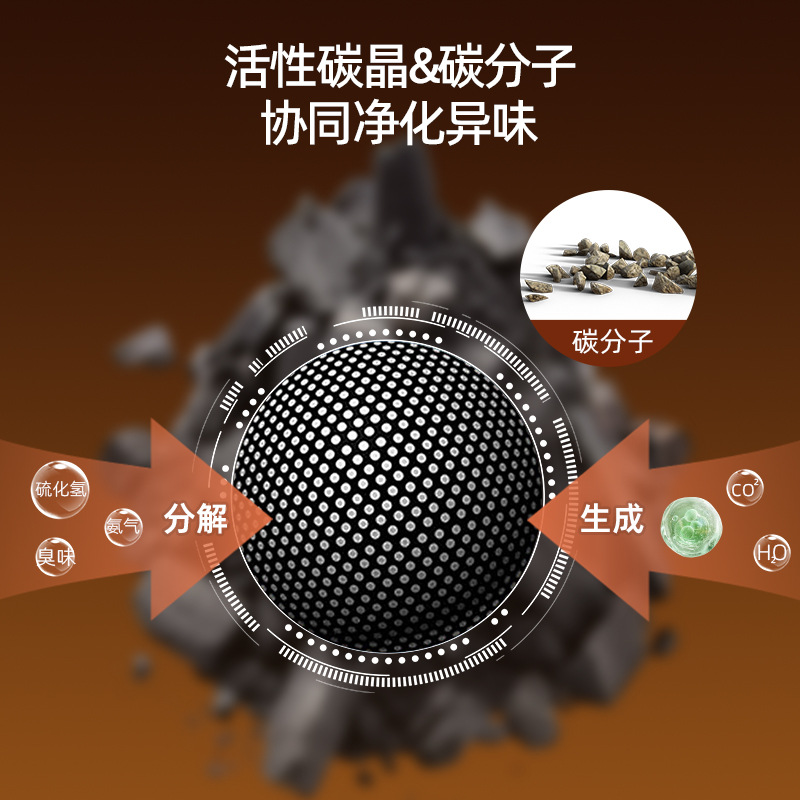 Productos para mascotas mezclados arena de gato baja polvo desodorizante fuerte aglomeración carbón activado arena de gato bentonita inodoro para gatos artículos para gatos