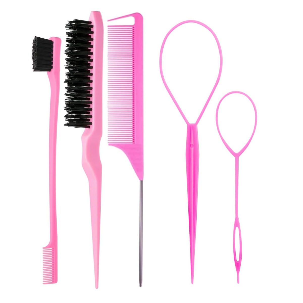 Розовый с гребешком-крючком, набор из 5 предметов.