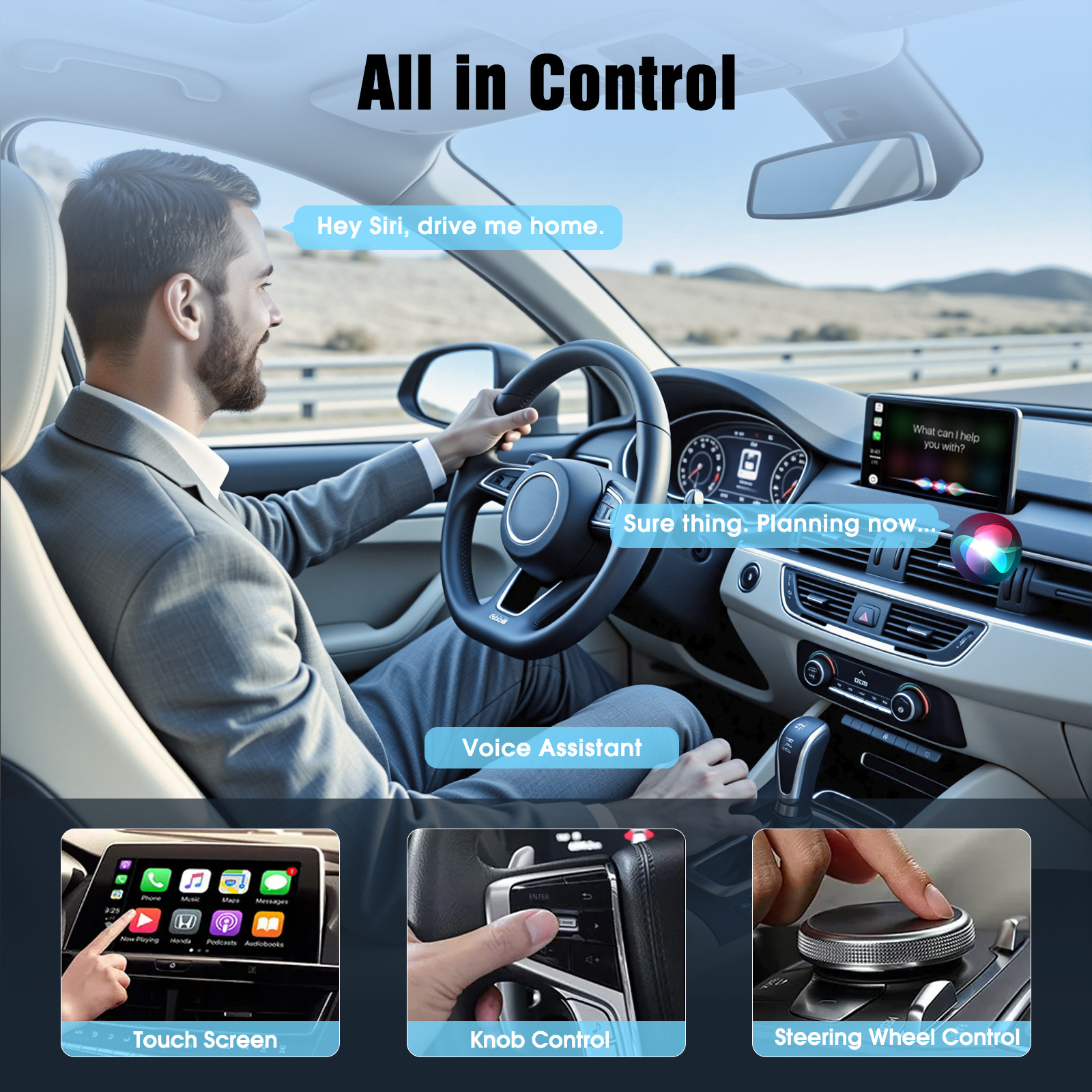Cross-Border Smart Carplay Box Car Converter Android Auto Wired to Wireless Car-Machine Interconnection