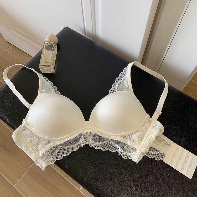 Finna Fulace borde sin marcas engrosado ropa interior para mujeres pechos pequeños se reúnen cómodos para mostrar el pecho colateral contra la caída del bra