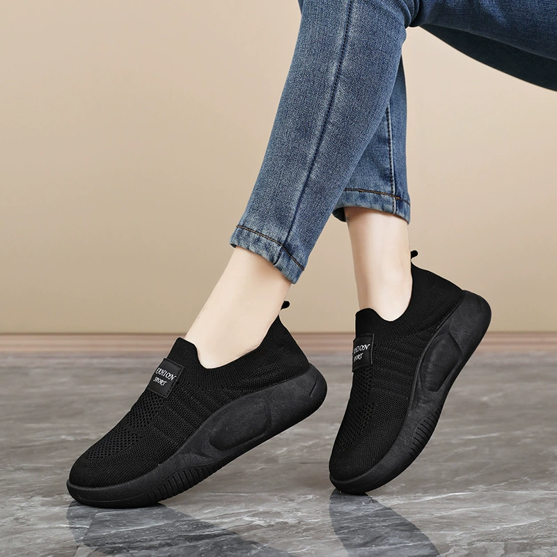 Обувь женская весна новая мода shoes повседневная спортивная обувь женская дышащая тенденция одиночная обувь летающая ткачество легкая женская обувь