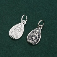 S925纯银四臂观音药师佛吊坠藏式民族风配饰手工串珠DIY编绳挂件