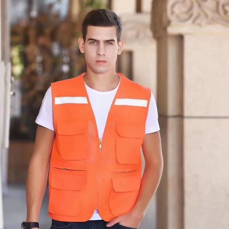 Chaleco multibolsillos, chaleco de voluntariado, tamaño personalizado, impresión reflectante, gestión de emergencias, fotografía, malla, ropa de trabajo para comercio exterior