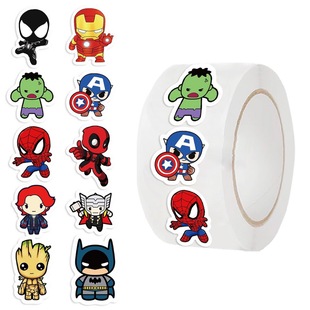 500 sheets/roll roll roll paste cross-border hot tape Marvel expression hand account material decorative envelope sealing paste