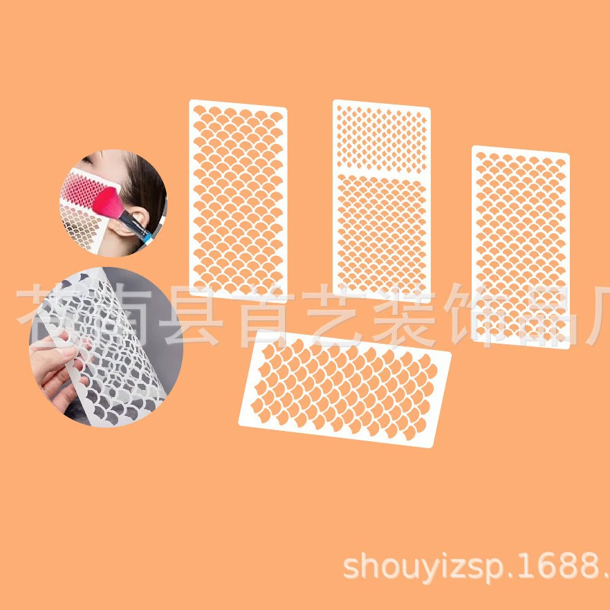 5 шт. от имени волос 4 шт. Русалка пропорциональный шаблон для макияжа рыбьей чешуи