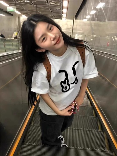 Women's Oversized Square-shoulder Short-sleeve T-shirt 2025 Summer Pure Cotton White Design-led American Half-sleeve Loose Top