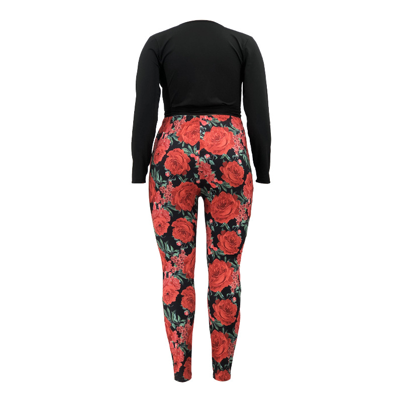 Du Quotidien Rue Sexy Vêtement De Rue Fleur Polyester Ensembles De Pantalons Ensembles Deux Pièces Taille Plus display picture 45