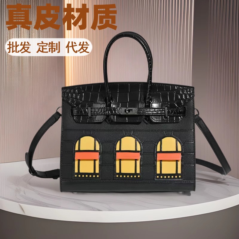 2026 New Genuine Leather Commuter Handbag For Women, Platinum House Bag, High-End Fashion Versatile Tote - Thumbnail 2