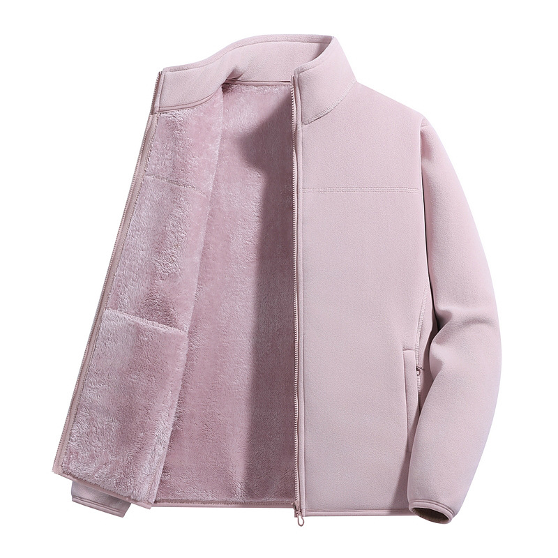 Transfronterizo al aire libre chaqueta de terciopelo para hombres y mujeres 2025 nuevo invierno de terciopelo grueso chaqueta de asalto forro interior chaqueta de terciopelo