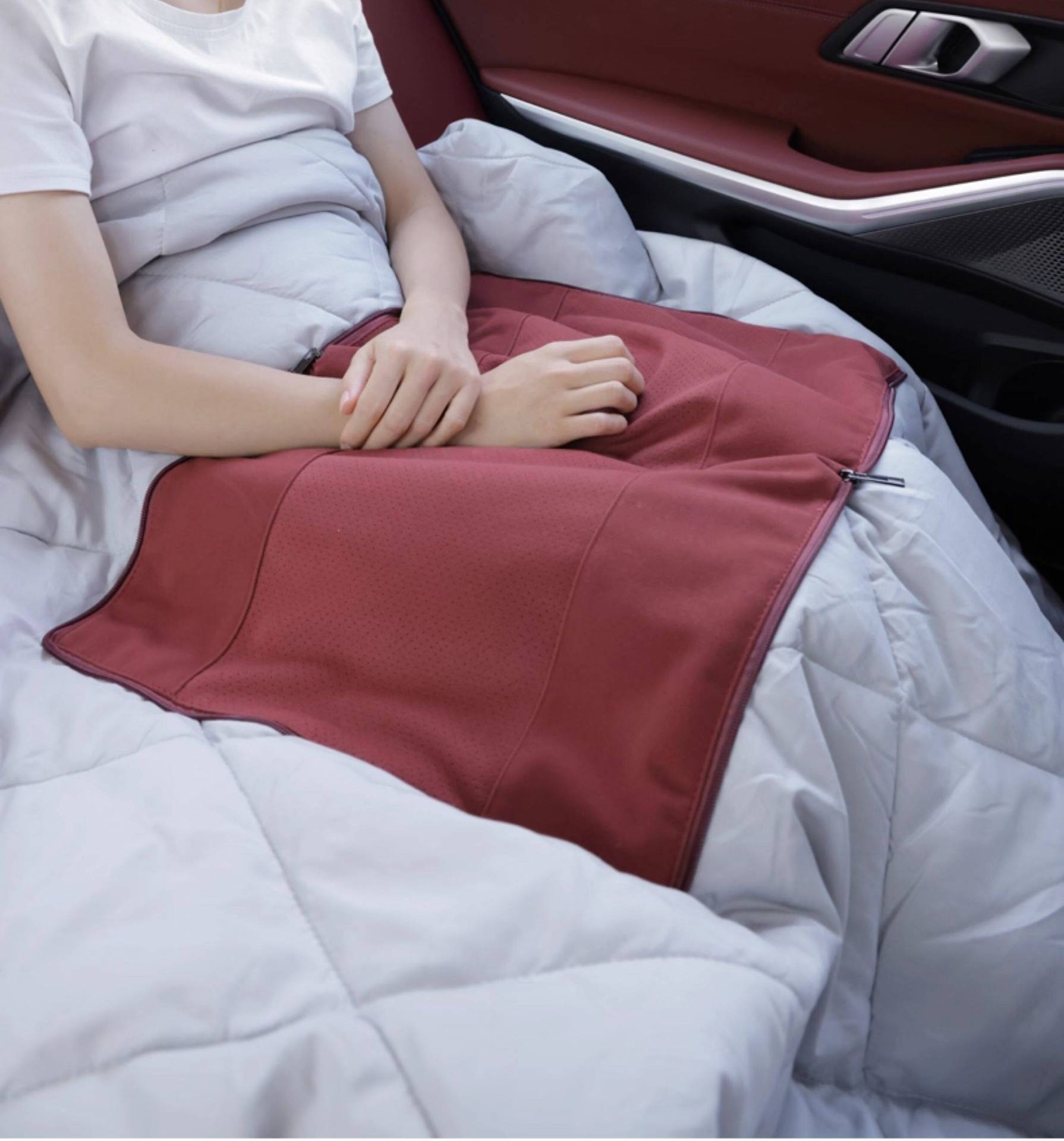 Car Lumbar Support Pillow, Quilt, and Cushion All-In-One, Thickened Multifunctional High-End Foldable Air Conditioning Blanket, Car Waist Support Cushion