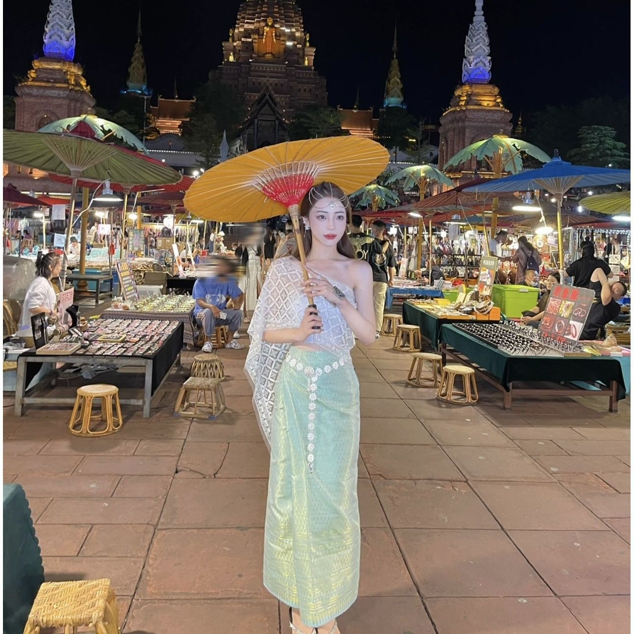 스커트 30종 + 튜브탑 + 숄 + 플루메리아 머리핀