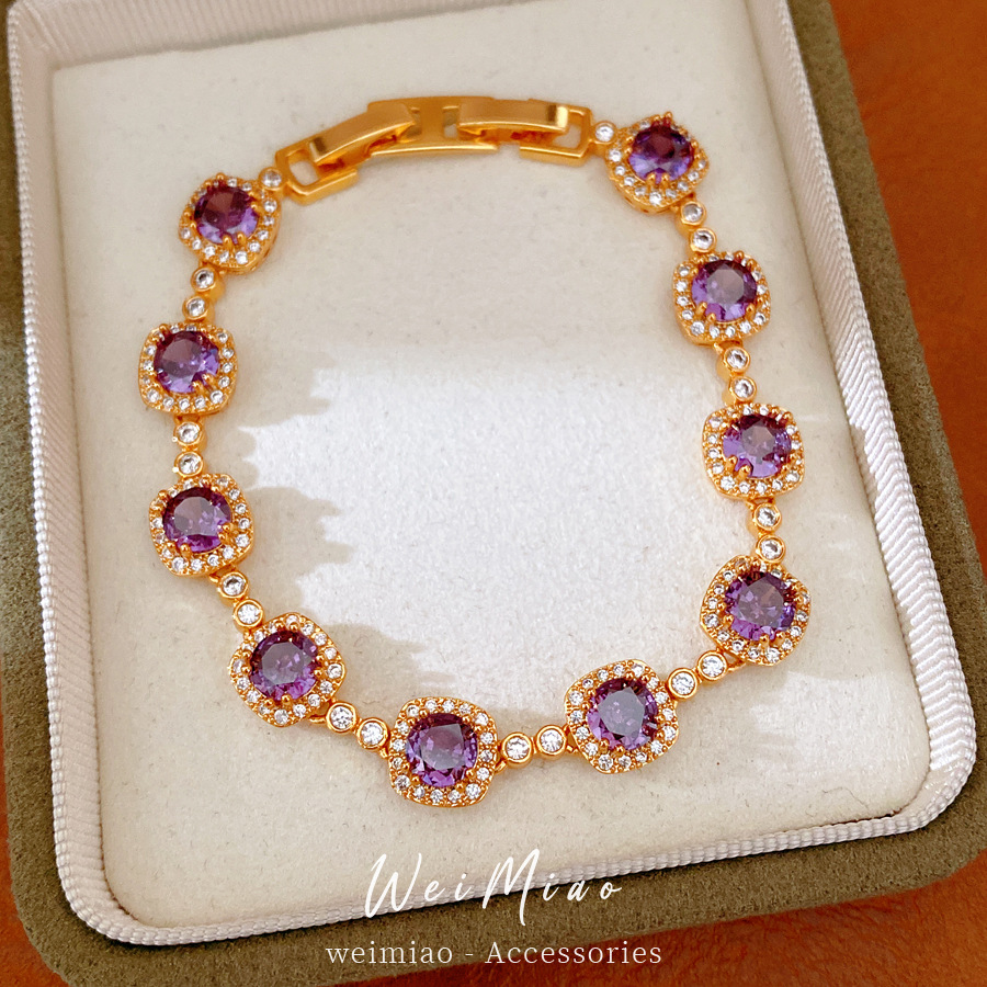 Medieval vintage de oro real, pulsera de hebilla cuadrada redonda, pulsera de lujo ligera, joyas de mano exquisitas