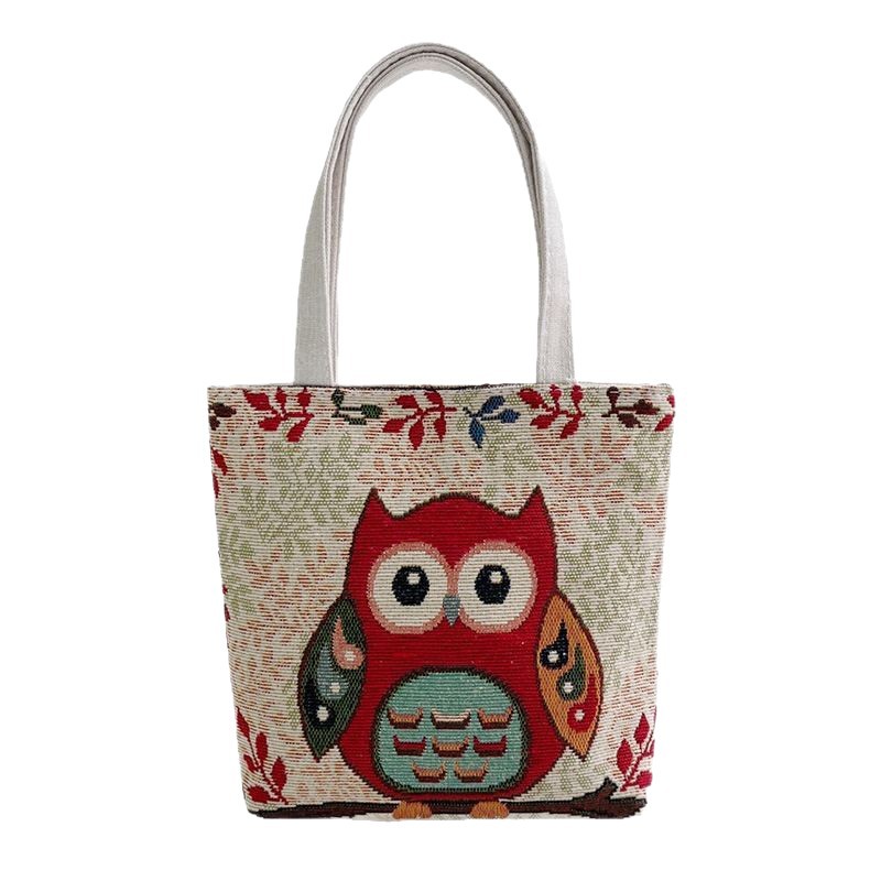 Cartoon ethnic double-sided shopping bag