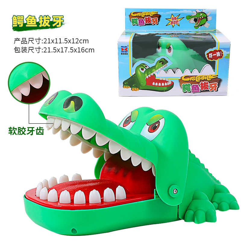 Morder los dedos pequeño cocodrilo dinosaurio para niños truco juguete niño Presione los dientes gran tiburón morder la boca de la gente tirar los dientes morder las manos